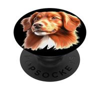 Retrato de perro perdiguero de pato de Nueva Escocia PopSockets PopGrip Adhesivo