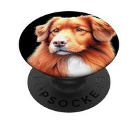 Retrato de perro perdiguero de pato de Nueva Escocia PopSockets PopGrip Adhesivo