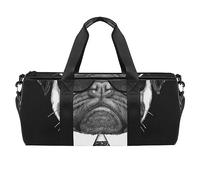 Retrato de perro pug en traje deportivo bolsa de gimnasio fitness entrenamiento bolsa de viaje bolsa de mano bolsa de equipo para mujeres hombres, multicolor, 17.7x9x9 inch