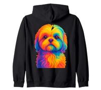 Retrato de perro Shih Tzu del arte pop del arco iris Sudadera con Capucha