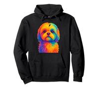 Retrato de perro Shih Tzu del arte pop del arco iris Sudadera con Capucha