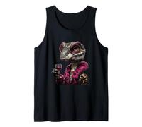 Retrato de Reptil Elegante Moda Lagarto Vino Gráfico R Camiseta sin Mangas