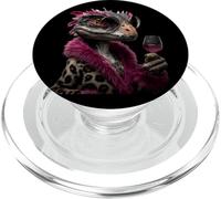 Retrato de Reptil Elegante Moda Lagarto Vino Gráfico R PopSockets PopGrip para MagSafe