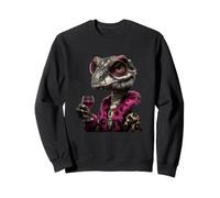 Retrato de Reptil Elegante Moda Lagarto Vino Gráfico R Sudadera
