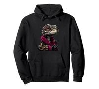 Retrato de Reptil Elegante Moda Lagarto Vino Gráfico R Sudadera con Capucha