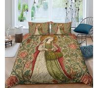 Retrato de Santa Isabel (de Hungría) Juego De Ropa De Cama 3 Piezas,3D Fundas De Edredón,Microfibra Funda Nórdica Y Funda De Almohada, para Niño Niña Single（135x200cm）