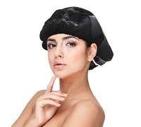 Retrato de Schnauzer Gris Oscuro,Gorro de dormir de satén para adultos - Gorro de dormir elástico para mujer, cubrecabello nocturno