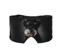 Retrato de Schnauzer Gris Oscuro,Máscara para ojos con bloqueo de luz y protección ocular completa para dormir, orejeras y ojos.