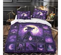 Retrato de tigre salvaje Funda de Edredón Impresión 3D 3 Piezas de poliéster Cremallera Oculta con Fundas de Almohada Transpirable Animal blanco y negro Funda Edredon for familia Double（200x200cm）