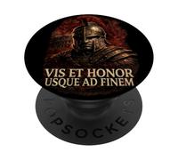 Retrato de un Centurión Romano con Casco Estilo Grunge Roma PopSockets PopGrip Adhesivo