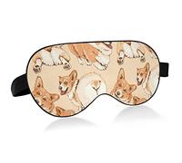 Retrato de un lindo corgi galés antifaz para dormir, antifaz para dormir y venda para los ojos con diadema elástica suave y cómoda funda para dormir para siesta de yoga de viaje