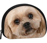 Retrato de un Lindo Perro Shitzu, Cartera Shell Bolsa de Maquillaje Mujeres Bolsa de Almacenamiento pequeño Monedero Shell Cambio Bolsa