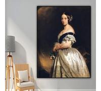 Retrato de una elegante dama nórdica famosa, impresión artística en lienzo, póster de retrato de reina, decoración para el hogar, la oficina, el dormitorio o el comedor (30x40 cm/sin marco)