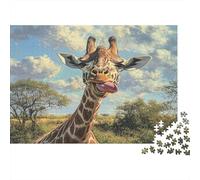 Retrato de una Jirafa Puzzles 1000 Piezas De Cartón Grueso Puzle Clásico Anti Estrés Adultos para Decoración De Pared como Regalo Original 70x50cm/1000pcs