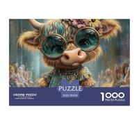 Retrato de Vaca Bonita Puzzle de 1000 Piezas Puzzle para Adultos Papel Estilo Arte de Bosque Puzzle para Toda la Familia Relajación Decoración Regalo 70x50cm/1000pcs 70x50cm/1000pcs