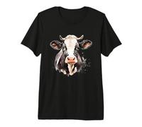 Retrato de Vaca Lindo - Cabeza de Vaca - Animal de Granja - Toro Enojado Camiseta Premium