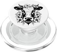Retrato de Vaca Lindo - Cabeza de Vaca - Animal de Granja - Toro Enojado PopSockets PopGrip para MagSafe