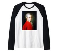 Retrato del Gran Compositor Wolfgang Mozart de Barbara Kraft Camiseta Manga Raglan