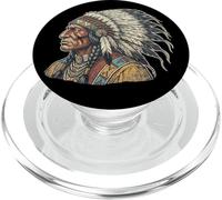 Retrato del Jefe Nativo Americano Guerrero indígena Vintage PopSockets PopGrip para MagSafe
