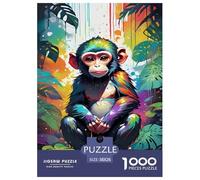 Retrato del Mono Puzzle Imposible,desafío for Adults Animaleses Entretenimiento Creativo 1000 Piezas Obra De Arte De Juego De para Adultos Y Niños 38x26cm/1000pcs