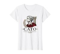 Retrato del senador estoico de la Antigua Roma Catón el Joven Camiseta gráfica económica, Mujer, Blanco, XL