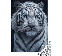 Retrato del Tigre Blanco 1000 Piezas Papel Ecológico Rompecabezas De Bricolaje Entusiastas De Jigsaw Senior Entrenamiento Cerebral Descompresión Regalos 70x50cm/1000pcs