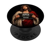 Retrato Dramático de Jesús con Corona de Espinas PopSockets PopGrip Adhesivo