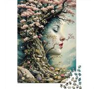 Retrato Espíritu del Árbol Naturaleza Fantasía Puzzle de 1000 Piezas Papel para Adultos Estilo Arte Vintage Decoración Relajante Familia 70x50cm/1000pcs