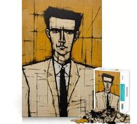 Retrato estilizado de un Hombre con Traje Rompecabezas de 1000 Piezas para Adultos Regalos Juguete de lógica Fina Ocio Suave Bordes limpios Regalo Encantador 50x75cm