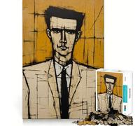 Retrato estilizado de un Hombre con Traje Rompecabezas de 1000 Piezas para Adultos Regalos Juguete de lógica Fina Ocio Suave Bordes limpios Regalo Encantador 38x26cm