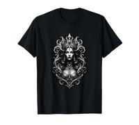 Retrato Fantasía Corona Plata Reina Hechicera Gótica Oscu Camiseta
