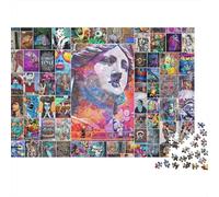 Retrato Femenino Vintage Puzzle para Adultos Puzzle de 1000 Piezas Estilo Arte Graffiti Juego de Puzzle 1000 Piezas Papel Relajación Familia Decoración Regalo 70x50cm/1000pcs