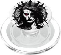 Retrato gótico de Calavera coronada Oscura fantasía Tinta ilustración PopSockets PopGrip para MagSafe