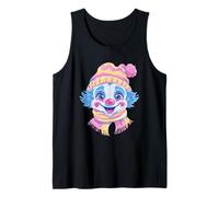 Retrato gráfico de Personaje de Circo Lindo de Invierno de Payaso Sonriente Camiseta sin Mangas