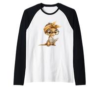 Retrato gráfico de Reptil de Lectura de Libros pequeños de lagar Camiseta Manga Raglan