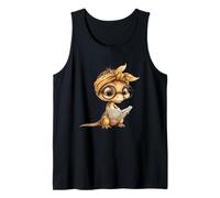 Retrato gráfico de Reptil de Lectura de Libros pequeños de lagar Camiseta sin Mangas