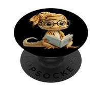 Retrato gráfico de Reptil de Lectura de Libros pequeños de lagar PopSockets PopGrip Adhesivo