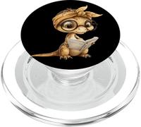 Retrato gráfico de Reptil de Lectura de Libros pequeños de lagar PopSockets PopGrip para MagSafe