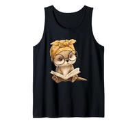 Retrato gráfico del Amante de los Animales de Lectura del Libro Abierto de Camiseta sin Mangas