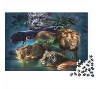 Retrato Grupo Gatos Puzzle 1000 Piezas De Cartón Grueso Conjunto De Rompecabezas Anti Estrés Adultos para Día De Lluvia con Niños como Regalo Original 38x26cm/1000pcs