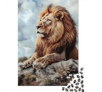 Retrato león Paquete Animal Salvaje Estilo Rompecabezas Cartón Reciclado 1000 Piezas, Alivio Estrés Familiar, Decoración Pared, Diversión Vacacional 52x38cm/1000pcs