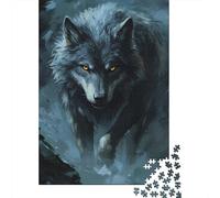 Retrato Lobo Rompecabezas Animal Salvaje Estilo Cartón Premium 1000 Piezas, Desafío Educativo Adultos/Adolescentes, Actividad Hogar, Colores Vibrantes para Entusiastas 70x50cm/1000pcs