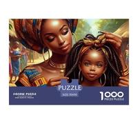 Retrato Madre e Hija Africana Puzzle de 1000 Piezas Papel para Adultos Estilo Étnico Colorido Puzzle para Toda la Familia Decoración Relax Regalo 70x50cm/1000pcs