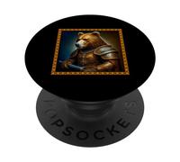 Retrato Medieval Funny Bear Renacimiento Pintura al óleo Mascota PopSockets PopGrip Adhesivo