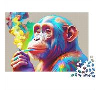 Retrato Mono Colorido Puzzle de 1000 Piezas Papel Puzzle para Adultos Estilo Pop Art Relajante Decoración Hogar Regalo Familiar 38x26cm/1000pcs