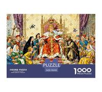 Retrato Real Medieval en Actitud de Sentado Puzzle De Madera Impermeable Puzzles De 1000 Piezas para Adultos Desafiante Y Estimulante Rompecabezas para Decoración del Hogar