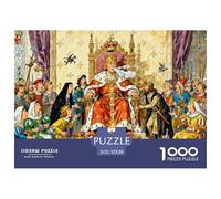 Retrato Real Medieval en Actitud de Sentado Puzzle De Madera Impermeable Puzzles De 1000 Piezas para Adultos Desafiante Y Estimulante Rompecabezas para Decoración del Hogar