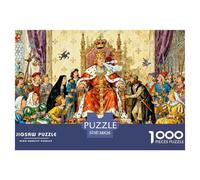 Retrato Real Medieval en Actitud de Sentado Puzzle De Madera Impermeable Puzzles De 1000 Piezas Regalos para Adultos Desafiante Y Estimulante Rompecabezas Decoración del Hogar