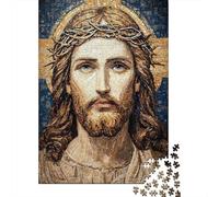 Retrato Religioso de Mosaico Puzzle de 1000 Piezas Papel para Adultos Arte Inspirador Relajación Decoración Familiar Regalo 38x26cm/1000pcs