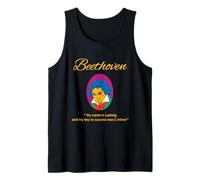 Retrato Retro de Beethoven con un Juego de Palabras hilarante Camiseta sin Mangas